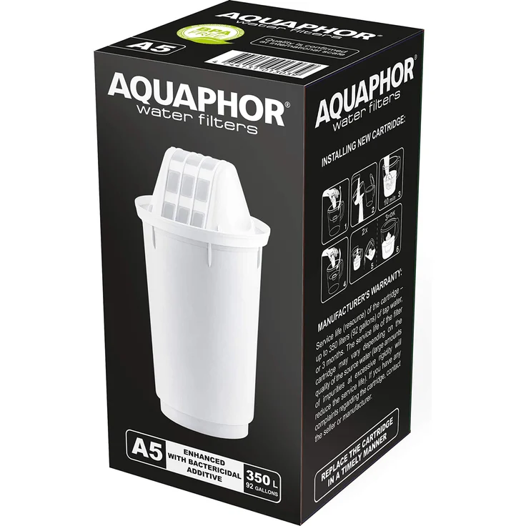 AQUAPHOR A5 Pack 1 Wasserfilterkartusche, Kunststoff, weiß, 350 l