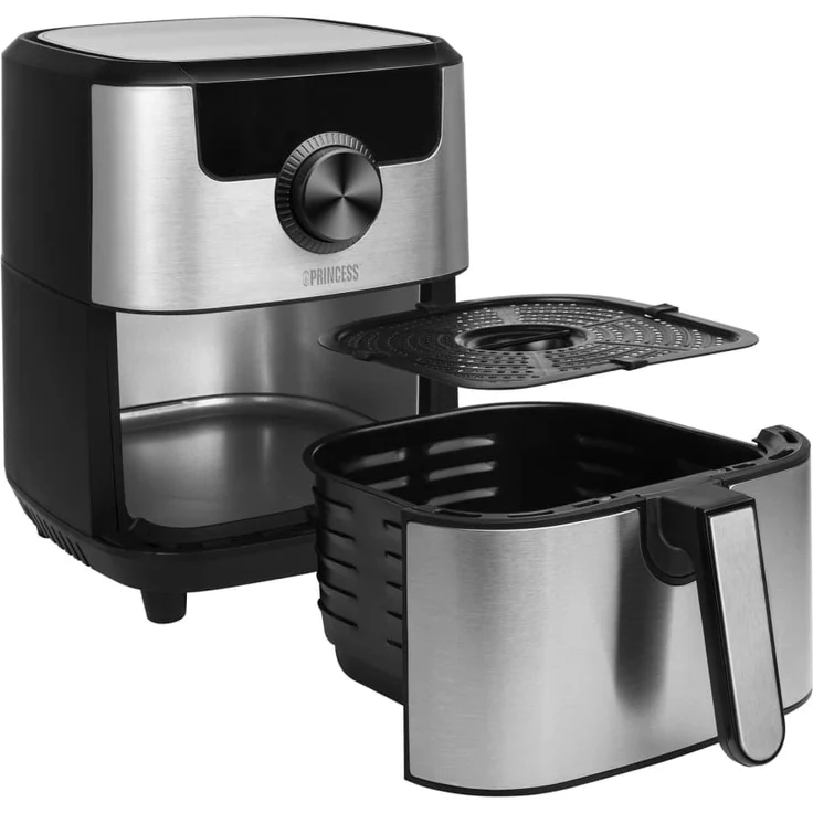 Princess 182033 Heißluftfritteuse, ohne Öl, mit Edelstahlausführung, digitales Display, Warmhaltefunktion, Fassungsvermögen 4,5L für ca. 1,2 Kg Pommes, 1500 Watt – Bild 2