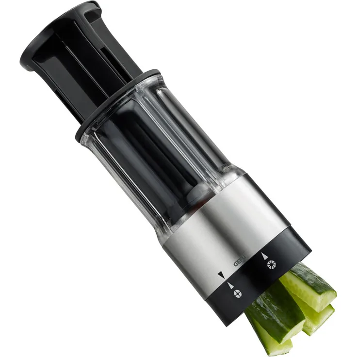 GEFU 13421 Gemüseschneider FLEXICUT - Zerkleinerer für Gemüse und Obst - Schneider aus Edelstahl mit Zentriereinsatz