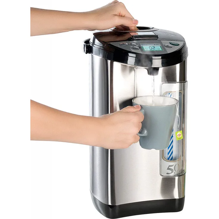 Rosenstein & Söhne HW-5100 Wasserkocher Spender Heißwasserspender, 1200W, 5 Temperatursstufen, 5 L, silber 