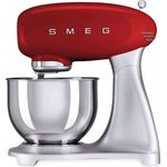 SMEG SMF02RDEU 50's Style Küchenmaschine mit Planetenrührwerk, 800W, 4,8L Edelstahlschüssel, rot, Serie: SMF02