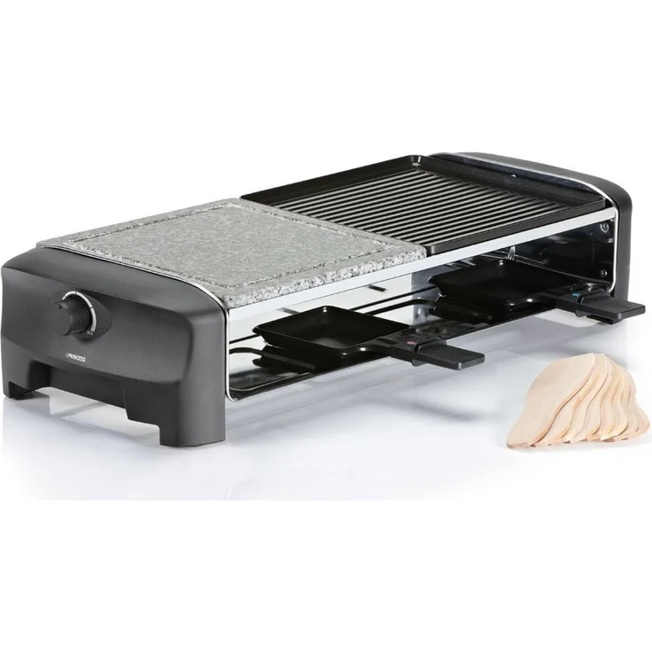 Princess Raclette Grill- Steingrill für bis zu 8 Personen ? mit 8 Pfännchen und regelbarem Thermostat, 162820 – Bild 2
