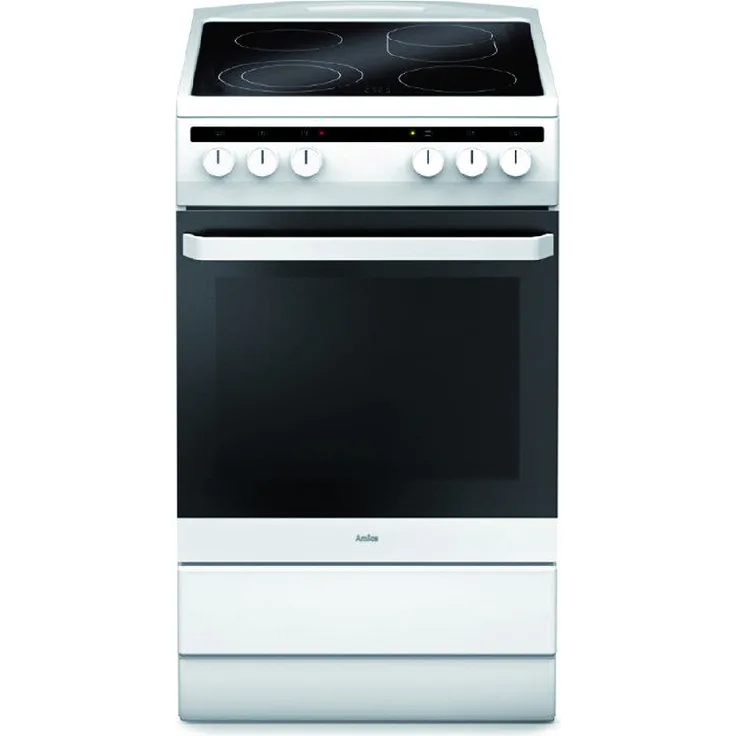 Amica SHC 11543 W, Herd, A, Standgerät, Betriebsart Ofen elektrisch, Betriebsart Kochfeld elektrisch, Anzahl Kochfelder 4, Volumen 66 l, Breite 50 cm, Selbstreinigung nein, Ober-Unterhitze (konventionell) + Umluft