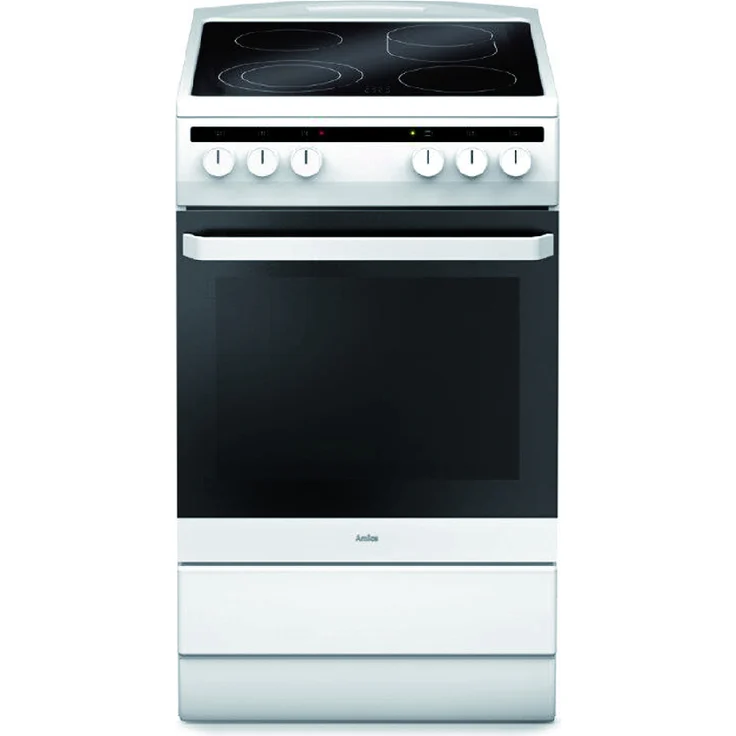 Amica SHC 11543 W, Herd, A, Standgerät, Betriebsart Ofen elektrisch, Betriebsart Kochfeld elektrisch, Anzahl Kochfelder 4, Volumen 66 l, Breite 50 cm, Selbstreinigung nein, Ober-Unterhitze (konventionell) + Umluft – Bild 1