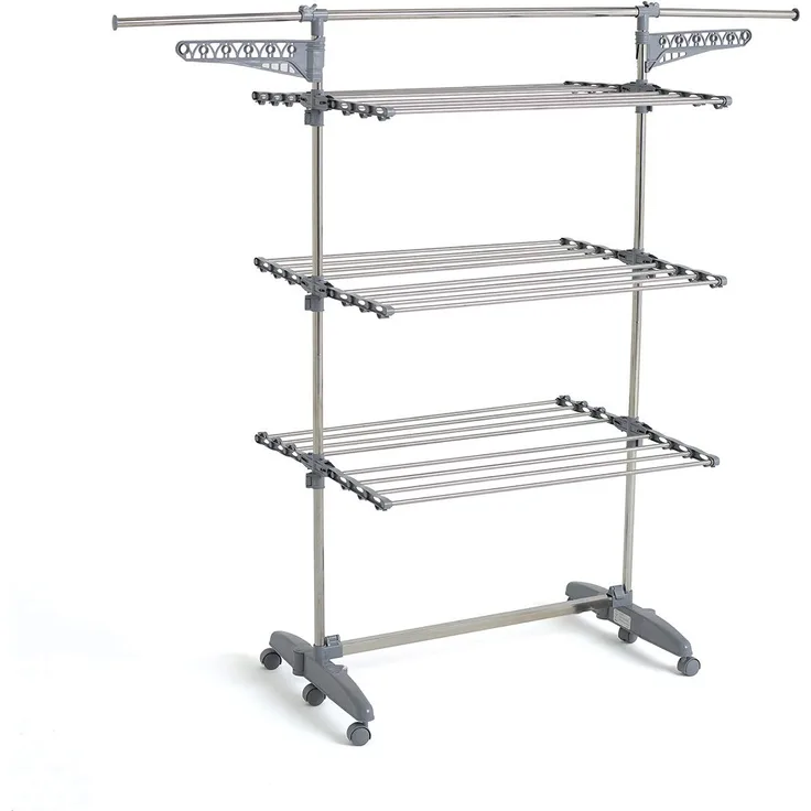KITCHEN MOVE BAT-TR-22 Séchoir à linge, Acier Inoxydable, Gris, L168xl68xH150 cm, Argent