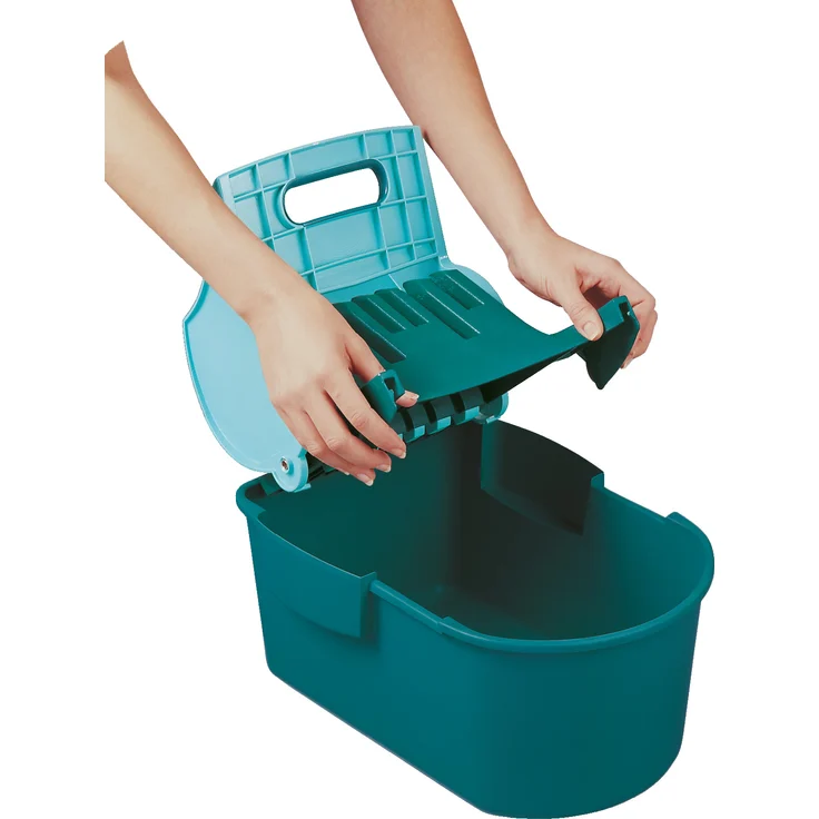 Leifheit Wischtuchpresse Profi Compact mit Henkel, rückenschonender 8 Liter Putzeimer zum Auspressen des Wischmopps ohne nasse Hände, Presse für Bodenwischer wie handgewrungen – Bild 9