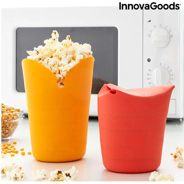 Popcorn-Bereiter, faltbar, Silikon Popbox InnovaGoods 2Er pack