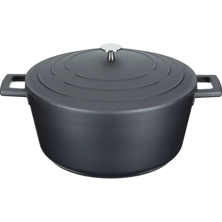 KitchenCraft MasterClass induktionstauglichen Antihaft-Kasserolle aus Aluminiumguss, 5 l (1 GAL) – Schwarz