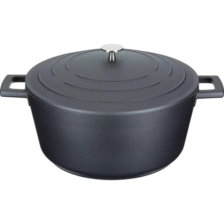 KitchenCraft MasterClass induktionstauglichen Antihaft-Kasserolle aus Aluminiumguss, 5 l (1 GAL) – Schwarz