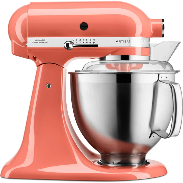 Kitchenaid Artisan 5KSM185PSEPH Küchenmaschine mit Direktantrieb, 300W, 4,8L Edelstahlschüssel, coralle, Serie: 5KSM185PS – Bild 1