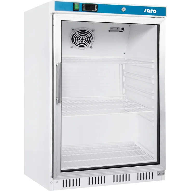 Saro HK 200 GD Kühlschrank mit Umluftventilator,85 cm,409 kWh,Jahr,129 L Kühlteil,129 L Gefrierteil,Glasfront