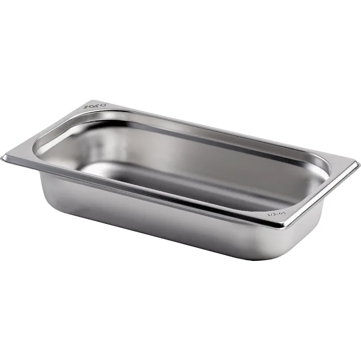 Saro Gastronormbehälter Edelstahl 1/3 GN 100 mm tief, silber, 17.6 x 32.5 x 10 cm