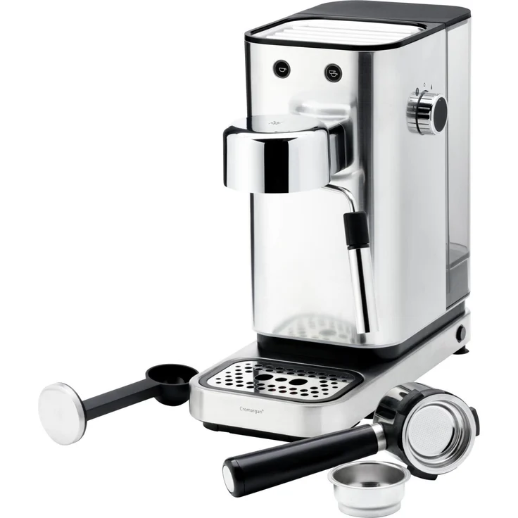 WMF Lumero Siebträger Espressomaschine 1400 Watt, 3 Einsätzen, für 1-2 Tassen Espresso, auch für Pads, 15 bar, Tassenabstellfläche, Milchaufschäumdüse, edelstahl matt – Bild 4