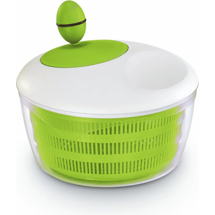 Leifheit Salatschleuder Colour Edition classic green für Rechts und Linkshänder, Salatschüssel zum Servieren, Küchenhelfer in trendiger Farbe