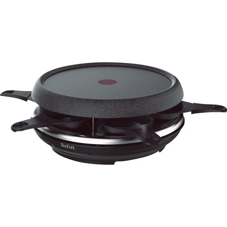 Tefal RE12C8 Cheese ?n Co Raclette-Fondue 850 Watt, ideal für Käse-Rezepte - inkl. 6 Raclettepfännchen, 6 Fonduegabeln, 1 Glasdeckel und Rezeptbuch schwarz – Bild 3