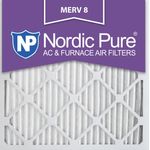 Nordic Pure 16 x 16 x 1 m8-3 Merv 8 AC Ofen Filter 16 x 16 x 1 Merv 8 AC Ofen Filter 3 Stück