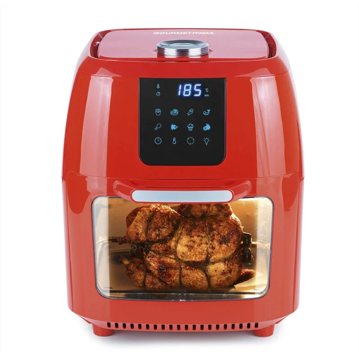 GOURMETmaxx Heißluft-Fritteuse Digital, 9in1, 1800 Watt, rot, 9 L – Bild 1