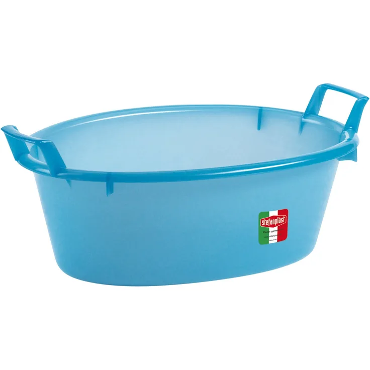 Stefanplast Polyethylen Oval Waschbecken, neutral-hellblau, 50 Liter