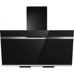 PKM S23-60 ABPX, Motorhaube, Kamin abgewinkelt, Breite: 60 cm, Tiefe: 33.7 cm, Absaugung und Rückführung (mit zusätzlichem Rückführungsset), Schwarzes Glas