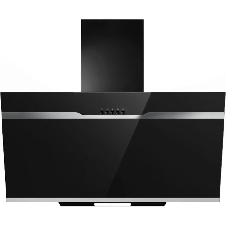 PKM S23-60 ABPX, Motorhaube, Kamin abgewinkelt, Breite: 60 cm, Tiefe: 33.7 cm, Absaugung und Rückführung (mit zusätzlichem Rückführungsset), Schwarzes Glas