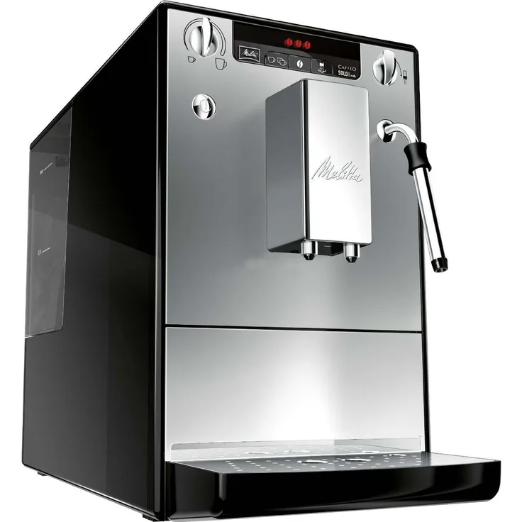 Melitta Caffeo Solo & Milk E953-102, Schlanker Kaffeevollautomat mit Milchschaumdüse und integriertem Mahlwerk, Silber