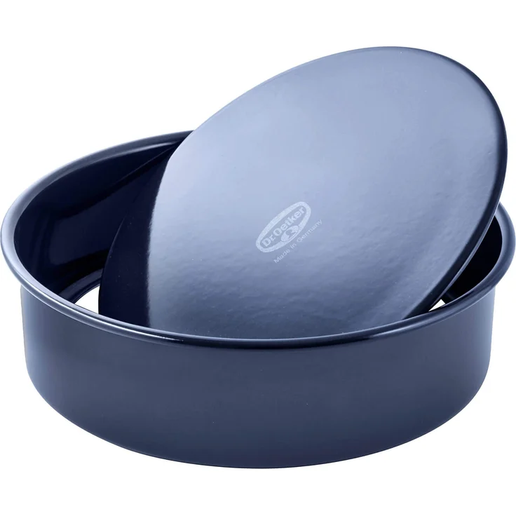 Dr. Oetker mit Hebeboden Durchmesser 26 cm BACK-LIEBE EMAILLE, runde Backform mit schnitt- & kratzfester le-Versiegelung, Kuchenform für köstliche Torten (Farbe: Blau), Menge: 1 Stück – Bild 3