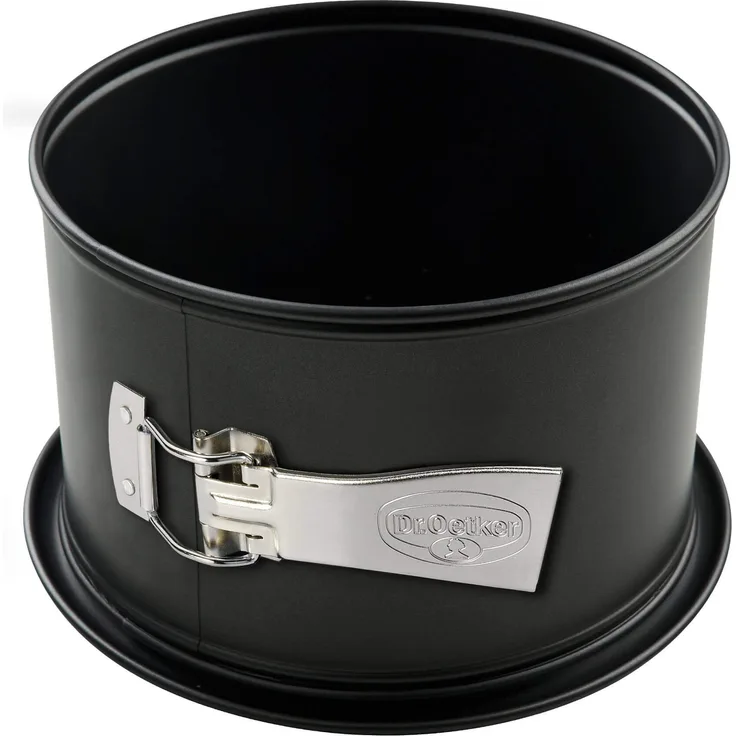 Dr. Oetker Springform mit extra hohem Rand Ø 18 cm Back-Freude Classic, Kuchenform mit Antihaft-Beschichtung, hochwertige Backform aus Stahlblech (Farbe: Schwarz), Menge: 1 Stück