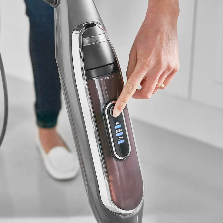 Shark S6003EU Klik n'Flip Smartronic Deluxe Dampfreiniger, mit 2 doppelseitigen Dirt-Grip Mikrofaserpads, bordeaux-stahlgrau – Bild 4