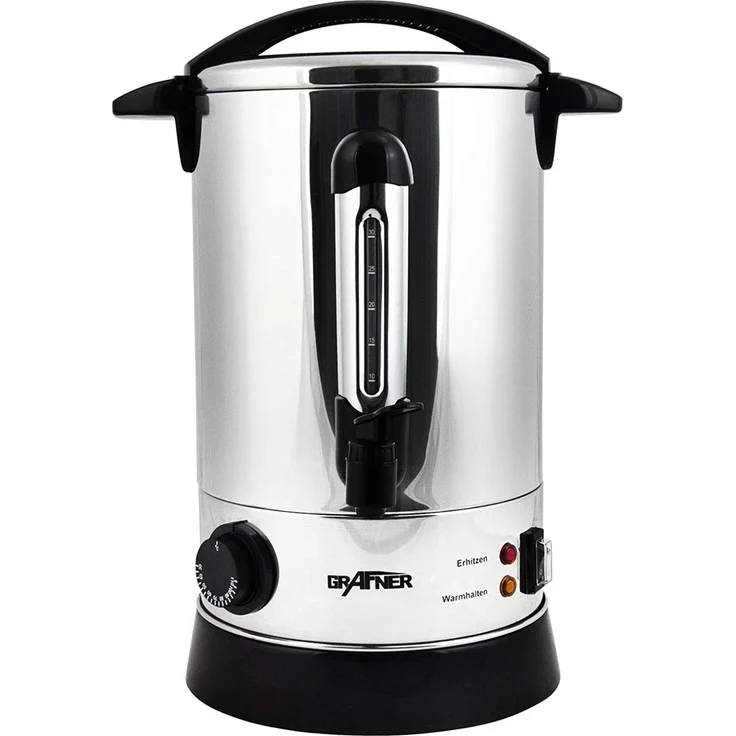 Grafner HG10741 XL Heißgetränkeautomat, Glühweinkocher, aus Edelstahl, 1500 Watt, 8,8 Liter, mit Zapfhahn, Sicherheitsdeckel mit Verriegelung, Überhitzungsschutz - Preisvergleich – Bild 1