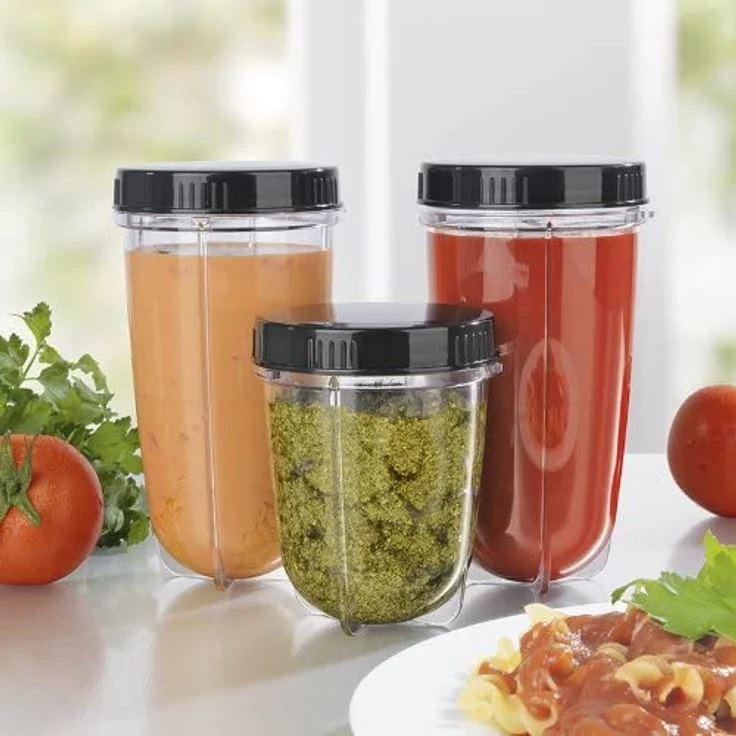 GOURMETmaxx Mr. Magic Smoothie Maker 18-teilig Standmixer, 400W, 8 Funktionen, inkl. To-Go Funktion mit Smoothie Flasche und umfangreichem Zubehör, smaragdgrün, schwarz – Bild 4