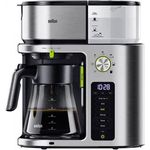 Braun MultiServe KF 9170 SI Kaffeemaschine - Filterkaffeemaschine mit Glaskanne, Direktwahl von 7 Portionsgrößen für bis zu 10 Tassen, Tee-Funtion, Touch Display, Zeitschaltuhr, 1750 Watt, edelstahl