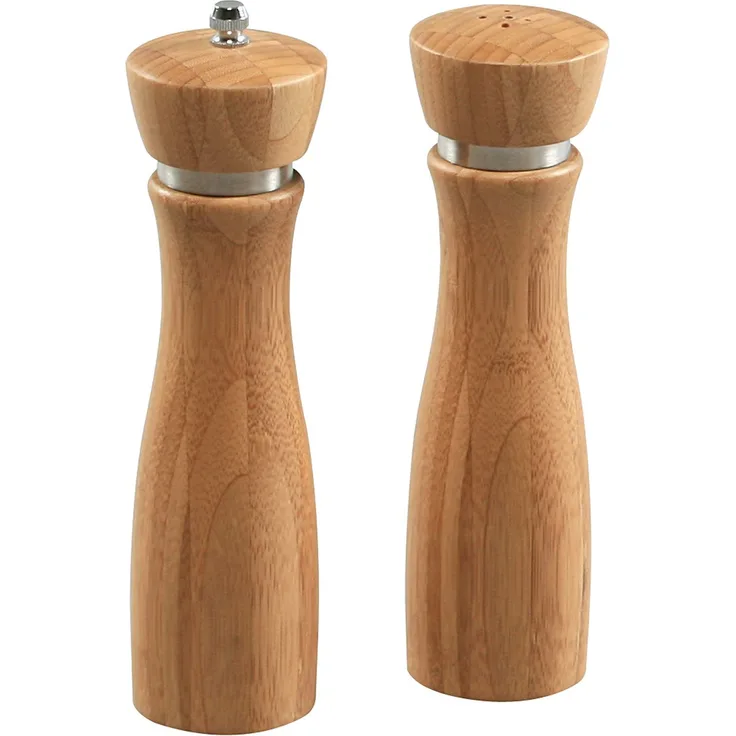 Kesper Pfeffermühle & Salzstreuer 2er-Set aus Bambus, braun, 6 x 6 x 24.5 cm, 2-Einheiten