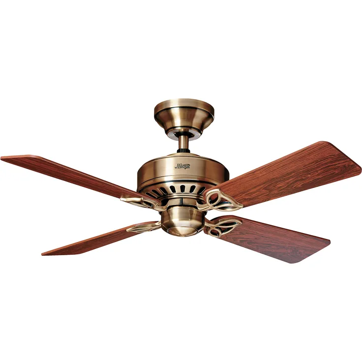 Hunter Deckenventilator Bayport Wendeflügel, 1 Stück, 107 cm, messing antik - eiche - rosenholz, 24174