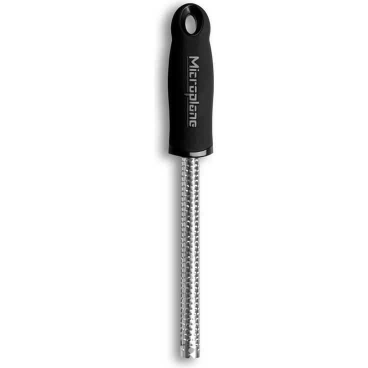 Microplane Gewürzreibe Fein Schwarz Edelstahl aus der Premium Classic Serie für Muskatnuss, Zimt, Schokolade, Nüsse und Kaffeebohnen