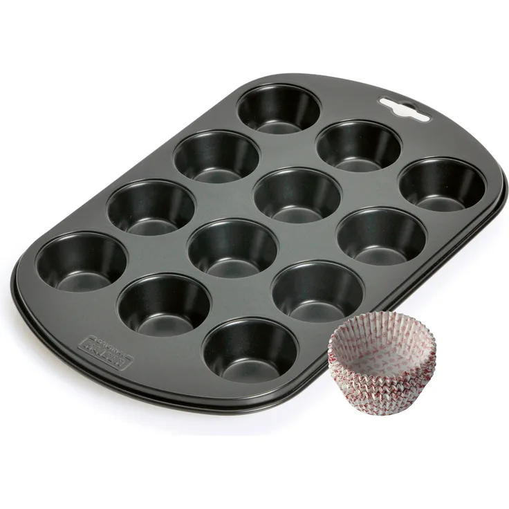 Kaiser Inspiration Muffin-Set 2-teilig, Muffinform mit Xmas-Papierbackförmchen für 12 Muffins 27 x 25,5 cm antihaftbeschichtet