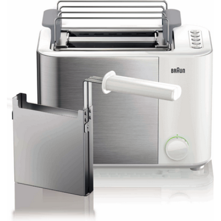 Braun 2-Schlitz-Toaster 0X23010022 HT5015 WH 1000W, weiß-silber