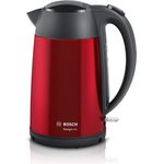 Bosch DesignLine Wasserkocher TWK3P424, 1,7 Liter, Tassenanzeige, 2400 Watt, deep red-grey