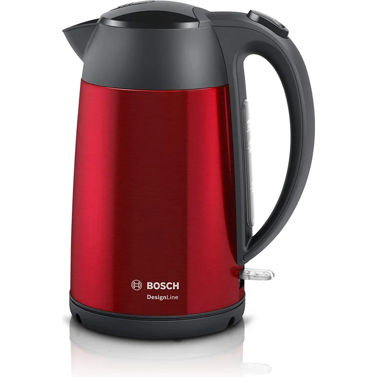 Bosch DesignLine Wasserkocher TWK3P424, 1,7 Liter, Tassenanzeige, 2400 Watt, deep red-grey – Bild 1