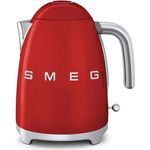 Smeg KLF03RDEU Edelstahl-Wasserkocher, 2400W, 1,7L Volumen, rot