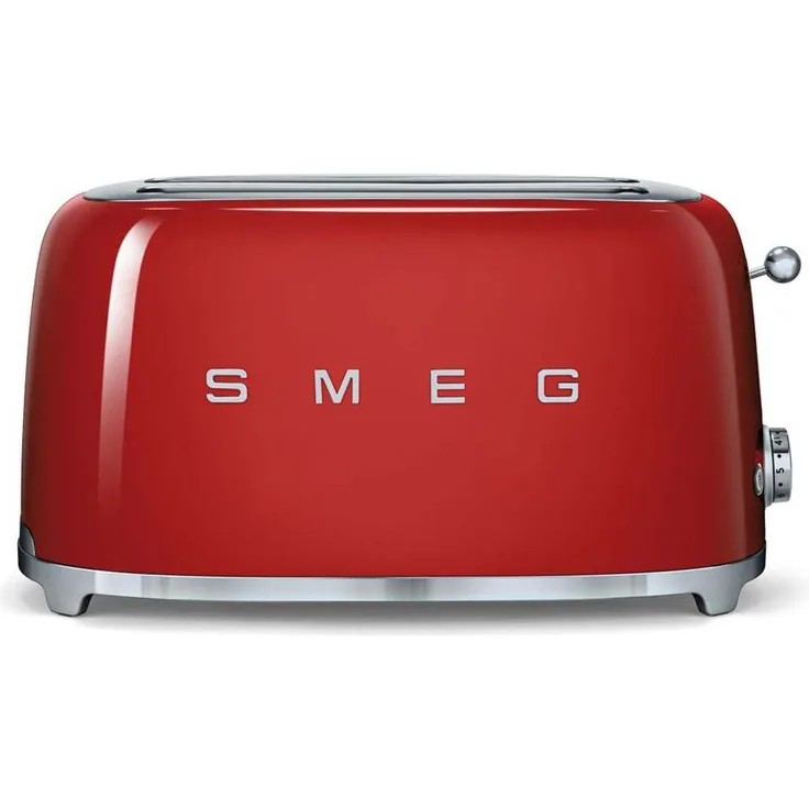 Smeg TSF02RDEU 4-Scheiben-Toaster, 1500W, 6 Bräunungsstufen, rot