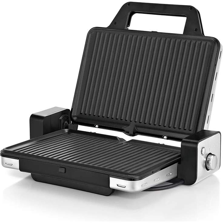 WMF Lono Kontaktgrill 2-in-1, Tischgrill, antihaftbeschichtete Grillplatten, 2100 W, 30 x 20 cm Grillfläche, edelstahl – Bild 2