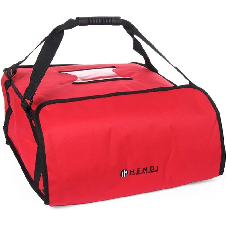 HENDI Pizza Transporttaschen, mit transparenter Tasche für Rechnungen, Pizza-Service Taschen, für 4 Kartons, 450x450xH210mm