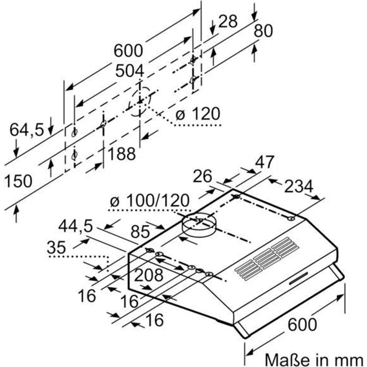 Neff N 30 D60LAA0N1, Motorhaube, Standard, Breite: 60 cm, Tiefe: 48.2 cm, Absaugung und Rückführung (mit zusätzlichem Rückführungsset), mit internem Motor, rostfreier Edelstahl – Bild 6
