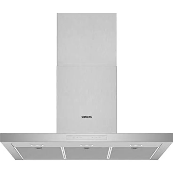 Siemens iQ500 LC97BCP50, Motorhaube, Kamin flach, Breite: 89.8 cm, Tiefe: 50 cm, Absaugung und Rückführung (mit zusätzlichem Rückführungsset), rostfreier Edelstahl