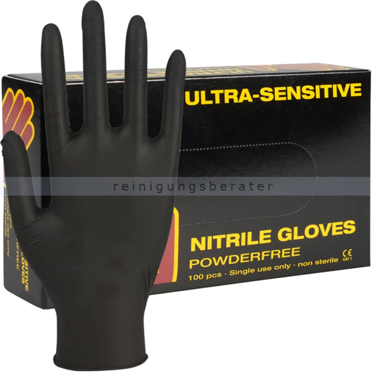 Nitrilhandschuhe Abena Ultra Sensitive schwarz XL Gr. 10, untsterile Nitrilhandschuhe, 100 Stück-Box