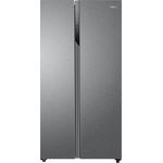 Haier HSR 3918FNPG Side-by-Side-Kühlschrank, freistehend, Edelstahl-Optik, NoFrost, Schnellgefrieren, Breite 90.8 cm, Energieklasse F