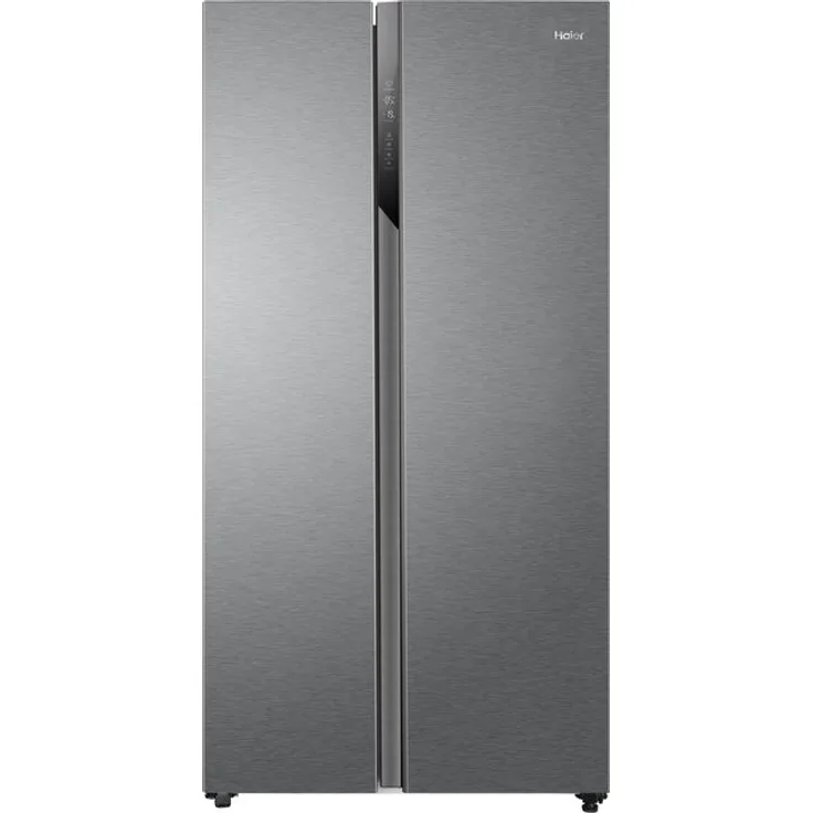 Haier HSR 3918FNPG Side-by-Side-Kühlschrank, freistehend, Edelstahl-Optik, NoFrost, Schnellgefrieren, Breite 90.8 cm, Energieklasse F