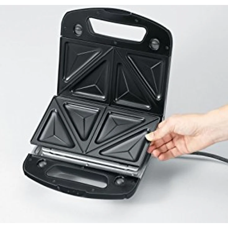 Severin SA 2968 Sandwich-Toaster, 3-in-1 Funktion Sandwich-, Grill-, Waffelplatte, 1.000 W, SA 2968, Schwarz-Chrom – Bild 2