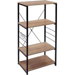 WOLTU Küchenregal Standregal aus Holz und Stahl 60x40x123,5cm eiche hell