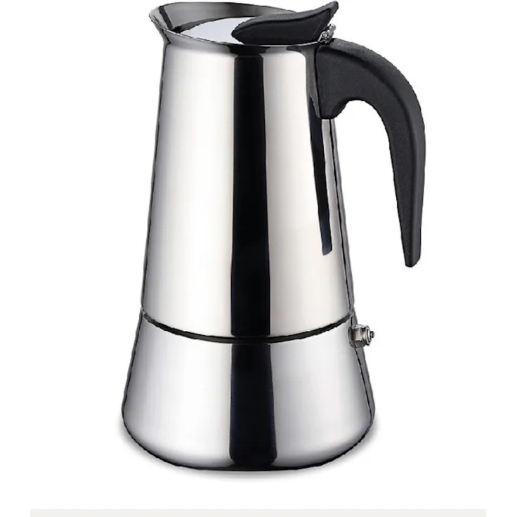 Edelstahl Espressokocher 2 Tassen Sicherheitsventil Mokkakanne Induktion 100 ml